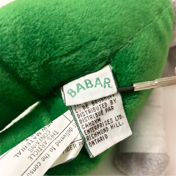 Vintage 1988 Gund Babar Elephant Green Suit Plush Stuffed Animal Toy - Picture 13 of 16